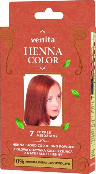 VENITA Henna Color Ziołowa Odżywka koloryzująca - 7 Miedziany 1op.