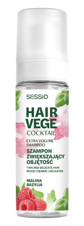 CHANTAL Sessio Hair Vege Szampon w piance zwiększający objętość włosów - Malina i Bazylia 175g