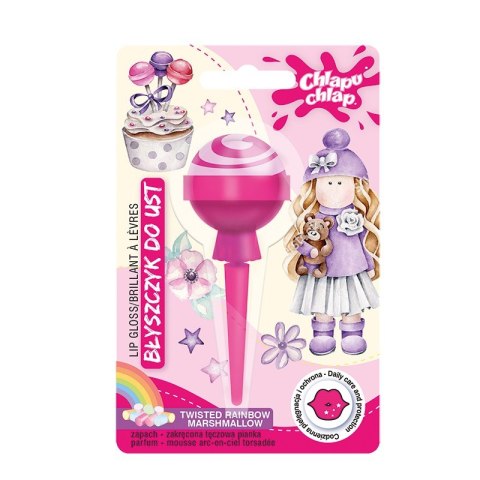 CHLAPU CHLAP Błyszczyk do ust Lizak - zakręcona tęczowa pianka 8ml CHLAPU CHLAP Błyszczyk do ust Lizak - zakręcona tęczowa pianka 8ml