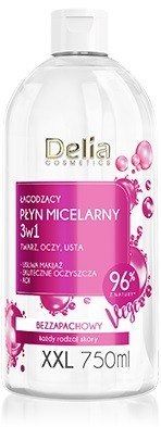 DELIA COSMETICS Łagodzący Płyn micelarny 3w1 XXL 750ml