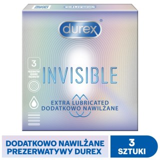 DUREX Invisible Prezerwatywy dodatkowo nawilżane 3 szt