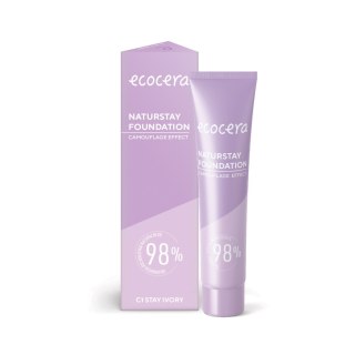 ECOCERA Naturstay Foundation Naturalny Podkład - efekt kamuflażu C1 Stay Ivory 30ml