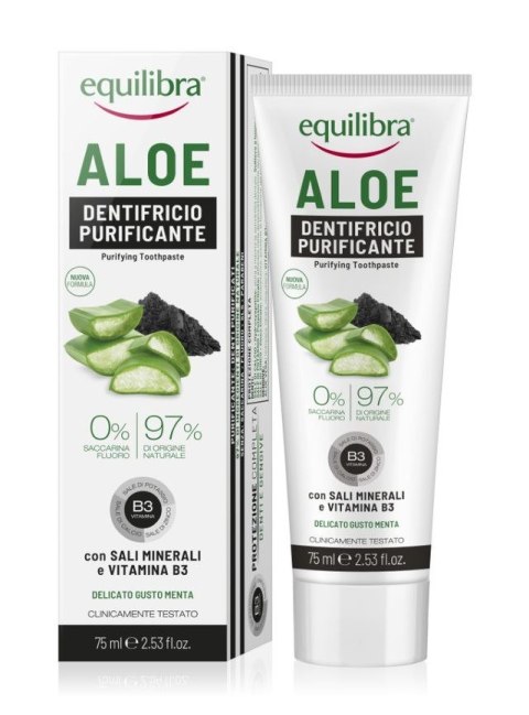 EQUILIBRA Aloe Pasta do zębów oczyszczająca z aktywnym węglem 75ml EQUILIBRA Aloe Pasta do zębów oczyszczająca z aktywnym węglem 75ml