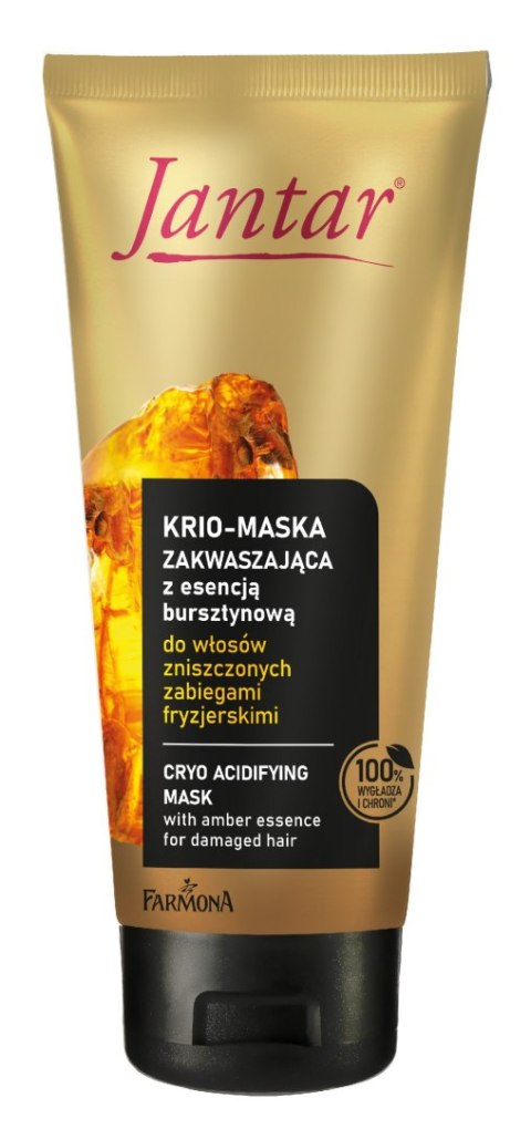 JANTAR Krio-maska zakwaszająca z esencją bursztynową do włosów zniszczonych zabiegami fryzjerskimi 200 ml JANTAR Krio-maska zakwaszająca z esencją bursztynową do włosów zniszczonych zabiegami fryzjerskimi 200 ml