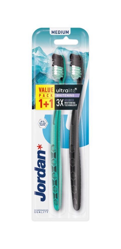 JORDAN Ultralite Szczoteczka do zębów White Medium - 2 sztuki JORDAN Ultralite Szczoteczka do zębów White Medium - 2 sztuki