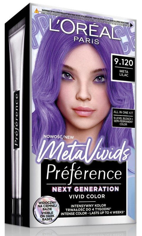LOREAL PREFERENCE Metavivids Farba do włosów 9.120 LILAC LOREAL PREFERENCE Metavivids Farba do włosów 9.120 LILAC