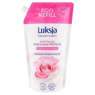 LUKSJA Creamy & Soft Kremowe Wygładzające Mydło w płynie Róża i Proteiny Mleka - zapas 900ml