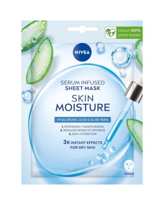 NIVEA Skin Moisture Nawilżająca maska w płacie z kwasem hialuronowym i aloesem 1 szt.