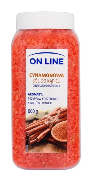 ON LINE Sól do kąpieli - Cynamonowa 800g