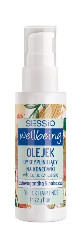 SESSIO Wellbeing Dyscyplinujący olejek na końcówki włosów Ashwagandha & Babassu 50 ml SESSIO Wellbeing Dyscyplinujący olejek na końcówki włosów Ashwagandha & Babassu 50 ml