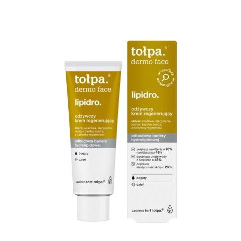 TOŁPA Dermo Face Lipidro Bogaty Odżywczy Krem regenerujący na dzień - odbudowa bariery hydrolipidowej 40 ml TOŁPA Dermo Face Lipidro Bogaty Odżywczy Krem regenerujący na dzień - odbudowa bariery hydrolipidowej 40 ml