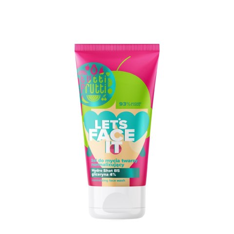 TUTTI FRUTTI Let`s Face It Normalizujący Żel myjący do twarzy z gliceryną 4% + Hydro Shot B5 150 ml