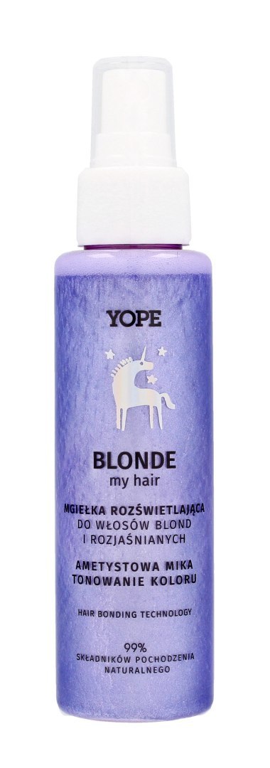 YOPE Blonde My Hair Rozświetlająca Mgiełka do włosów blond i rozjaśnianych - Ametystowa Mika 100ml