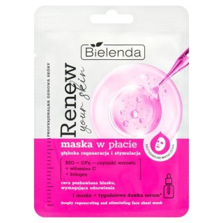 BIELENDA Renew Your Skin Maska w płacie - głęboka regeneracja i stymulacja 17 g