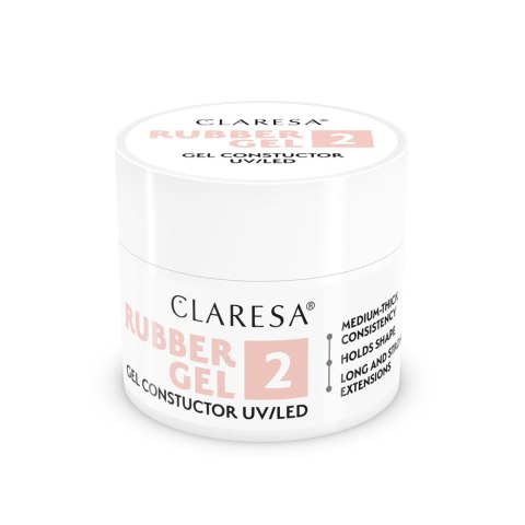 CLARESA Rubber Gel Żel do budowania i przedłużania paznokci 02 - 45 g CLARESA Rubber Gel Żel do budowania i przedłużania paznokci 02 - 45 g