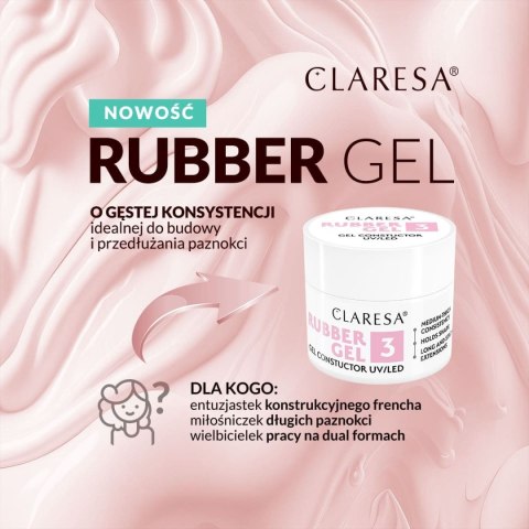 CLARESA Rubber Gel Żel do budowania i przedłużania paznokci 03 - 12 g