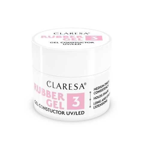 CLARESA Rubber Gel Żel do budowania i przedłużania paznokci 03 - 12 g