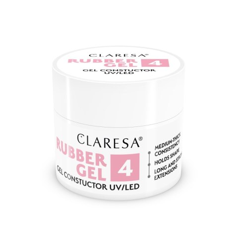 CLARESA Rubber Gel Żel do budowania i przedłużania paznokci 04 - 45 g