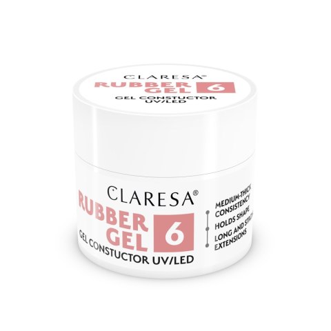 CLARESA Rubber Gel Żel do budowania i przedłużania paznokci 06 - 45 g