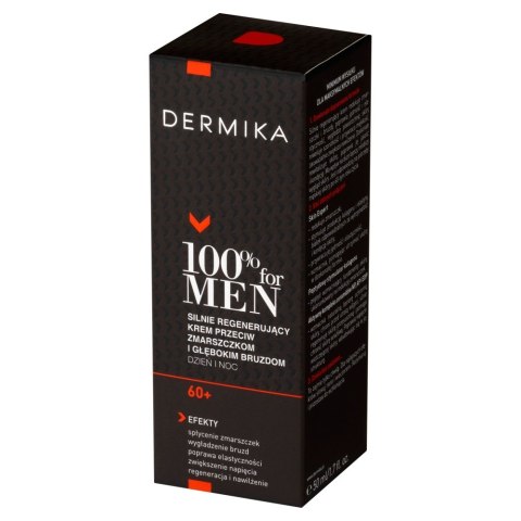 DERMIKA 100% for Men Silnie regenerujący krem przeciw zmarszczkom i głębokim bruzdom 60+ dzień/noc 50 ml DERMIKA 100% for Men Silnie regenerujący krem przeciw zmarszczkom i głębokim bruzdom 60+ dzień/noc 50 ml