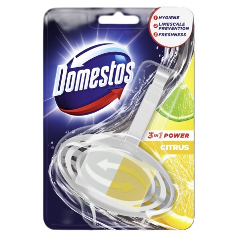 DOMESTOS Power Citrus Kostka zapachowa do WC z koszykiem 3w1 35 g DOMESTOS Power Citrus Kostka zapachowa do WC z koszykiem 3w1 35 g