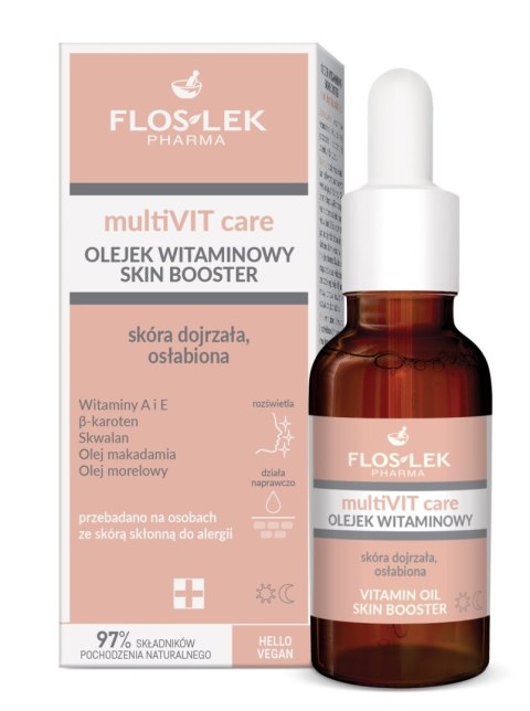 FLOSLEK PHARMA MultiVIT Care Olejek witaminowy Skin Booster - skóra dojrzała,osłabiona 30ml