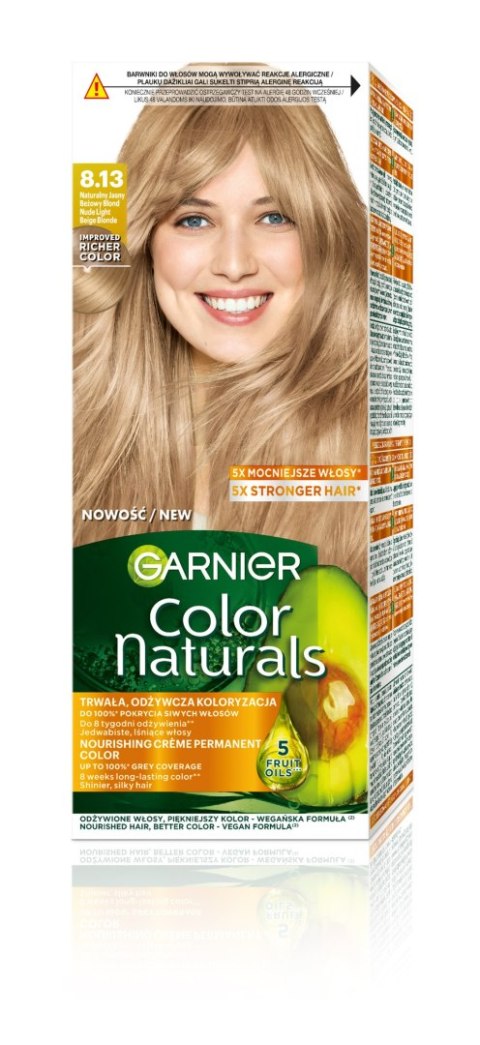GARNIER Color Naturals Farba nr 8.13 - Naturalny Jasny Blond 1op. GARNIER Color Naturals Farba nr 8.13 - Naturalny Jasny Blond 1op.