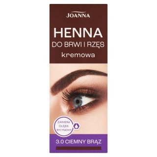 JOANNA Henna do brwi i rzęs kremowa nr 3.0 ciemny brąz