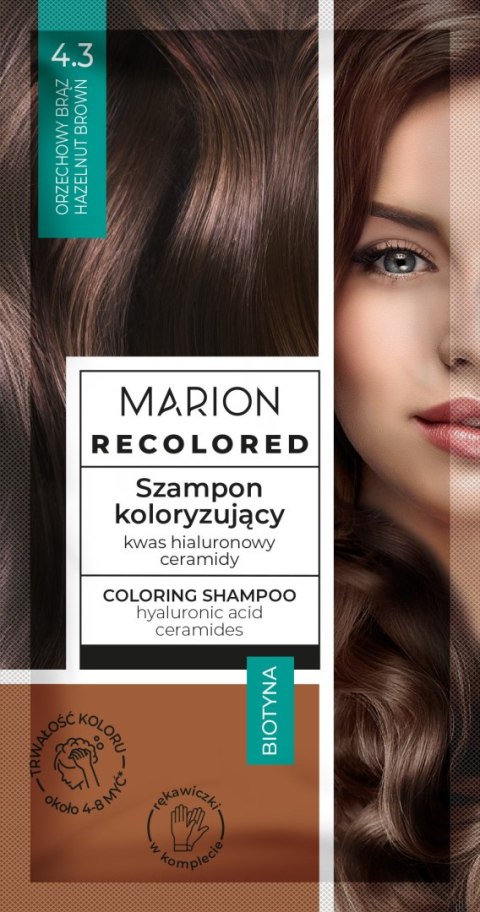 MARION Recolored Szampon koloryzujący nr 4.3 Orzechowy Brąz 35 ml