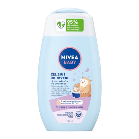 NIVEA BABY Żel 2w1 do mycia ciała i włosów na dobranoc 200 ml NIVEA BABY Żel 2w1 do mycia ciała i włosów na dobranoc 200 ml