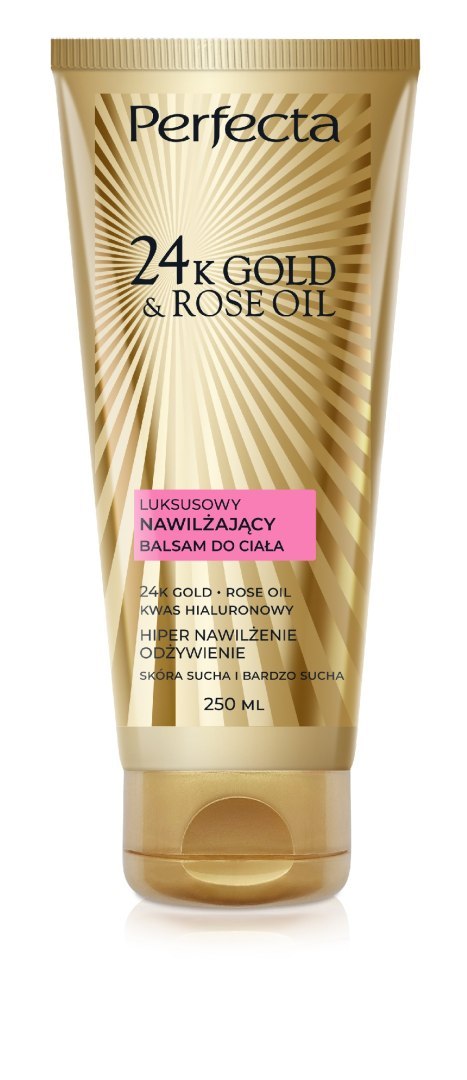PERFECTA 24K Gold & Rose Oil Luksusowy nawilżający balsam do ciała 250 ml PERFECTA 24K Gold & Rose Oil Luksusowy nawilżający balsam do ciała 250 ml