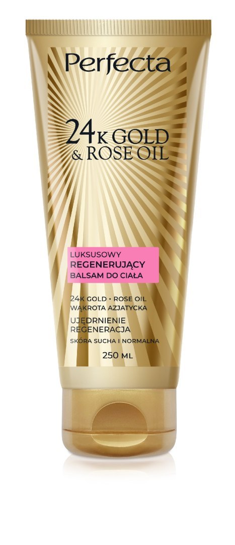 PERFECTA 24k Gold & Rose Oil Luksusowy regenerujący balsam do ciała 250 ml PERFECTA 24k Gold & Rose Oil Luksusowy regenerujący balsam do ciała 250 ml
