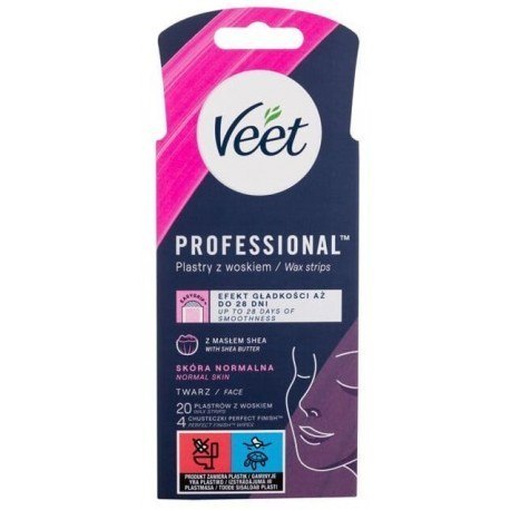 VEET Easy-Gelwax Precyzyjne plastry z woskiem do depilacji twarzy 20szt