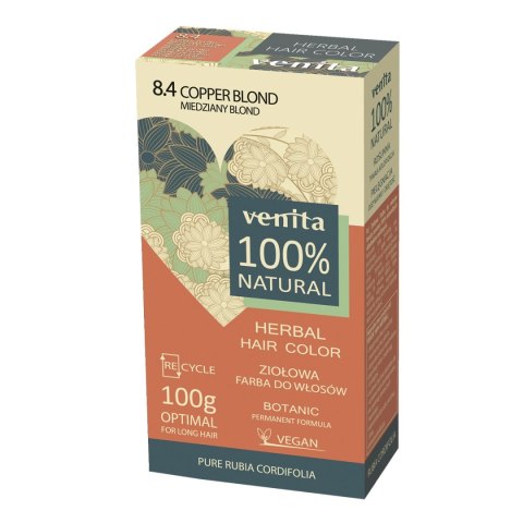 VENITA Herbal Hair Color Ziołowa farba do włosów nr 8.4 miedziany blond