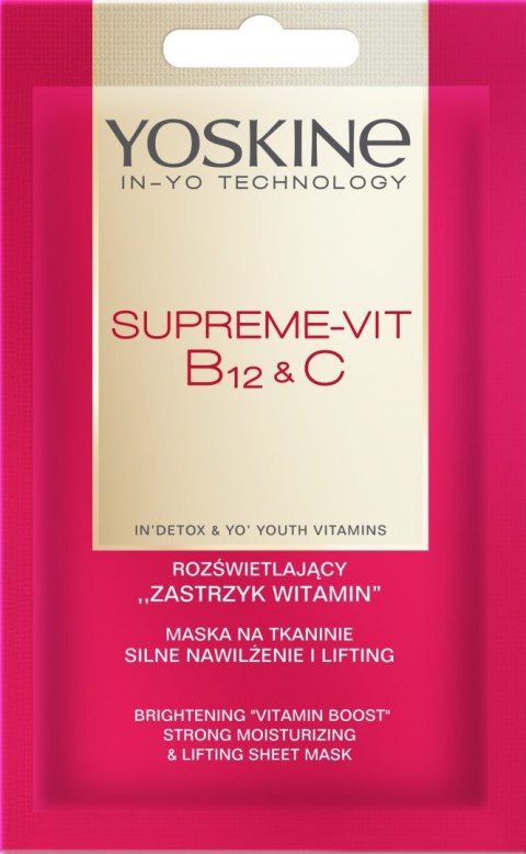 YOSKINE Supreme-Vit B12&C Maska na tkaninie Silne nawilżenie i lifting