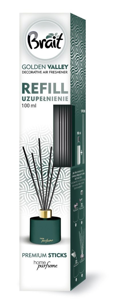 BRAIT Golden Valley Refilly Odświeżacz- uzupełnienie 100 ml BRAIT Golden Valley Refilly Odświeżacz- uzupełnienie 100 ml