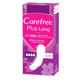 CAREFREE Wkładki higieniczne PLUS LONG 40 sztuk