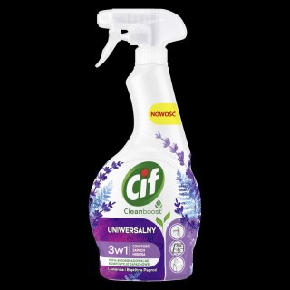 CIF Cleanboost 3W1 Uniwersalny spray do czyszczenia Lawenda i Błękitna Paproć 500 ml