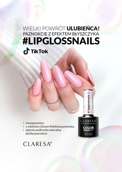 CLARESA Lakier hybrydowy Lipglossnails CLARESA Lakier hybrydowy Lipglossnails