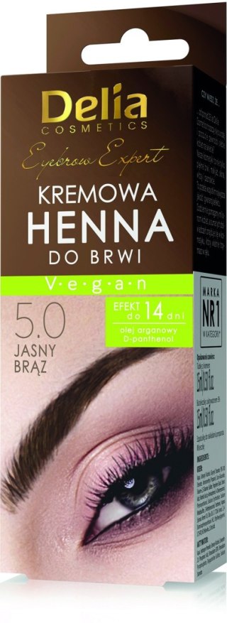 DELIA Henna w kremie 5.0 - Jasny brąz 15 ml