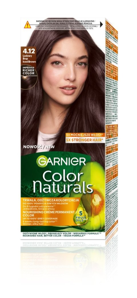 GARNIER Color Naturals Farba nr 4.12 - Lodowy Brąz 1op. GARNIER Color Naturals Farba nr 4.12 - Lodowy Brąz 1op.