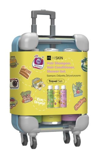 HISKIN Travel Set Zestaw podróżny - walizka (szampon+odżywka+żel pod prysznic 95mlx3)