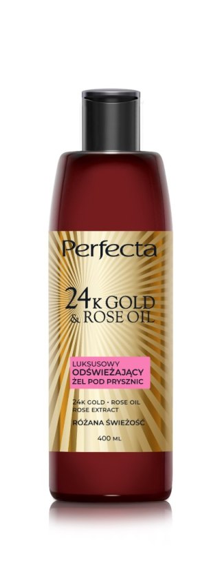 PERFECTA 24K Gold & Rose Oil Luksusowy odświeżający żel pod prysznic 400 ml