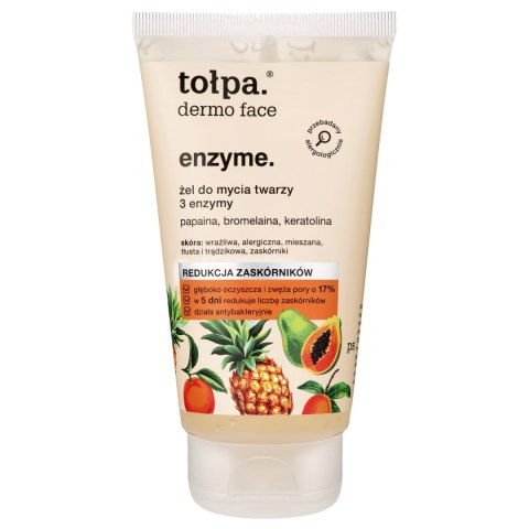 TOŁPA Dermo Face Enzyme Żel do mycia twarzy 3 Enzymy - redukcja zaskórników 150 ml