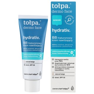 TOŁPA Dermo Face Hydrativ Hialuronowy Krem nawilżający BB SPF30 na dzień - natural beige 40 ml