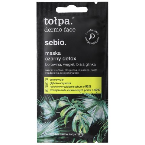 TOŁPA Dermo Face Sebio Maska do twarzy - Czarny Detox 8 ml (saszetka) TOŁPA Dermo Face Sebio Maska do twarzy - Czarny Detox 8 ml (saszetka)