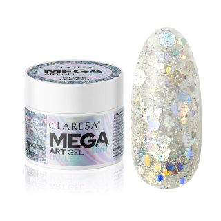 CLARESA N Żel do zdobień - Megastar Silver Flick 10 g