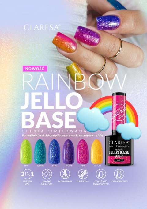 CLARESA Rainbow Jello Base Baza hybrydowa - Yellow 5 g CLARESA Rainbow Jello Base Baza hybrydowa - Yellow 5 g