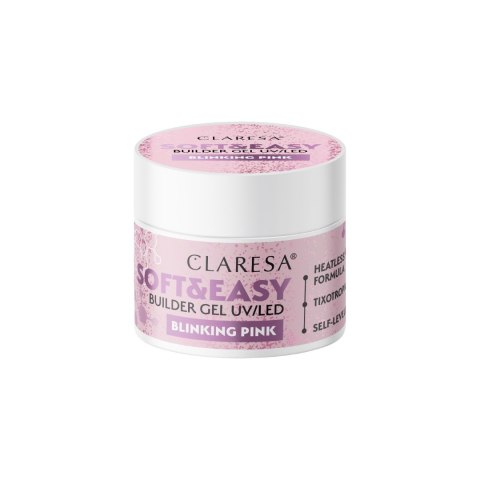 CLARESA Żel budujący do paznokci Soft&Easy Builder Blinking Pink 12 g