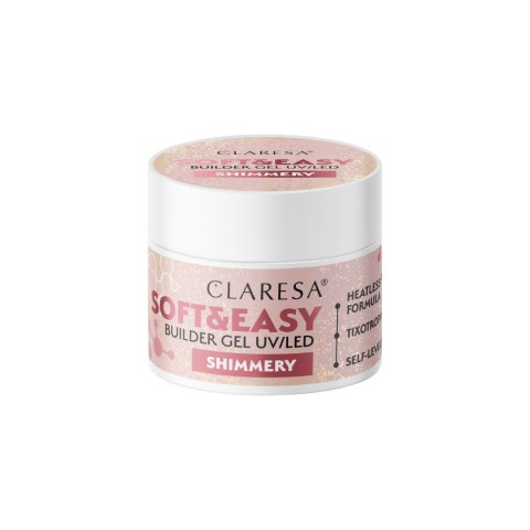 CLARESA Żel budujący do paznokci Soft&Easy Builder Shimmery 12 g